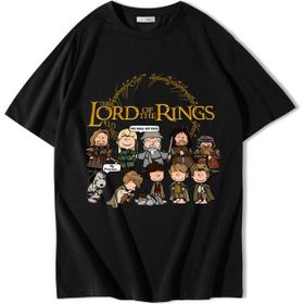 Brz Collection Unisex Oversize Lord Of The Rings Siyah T-Shirt
