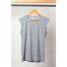 BSM 40603 Gri Modal Sıfır Yaka Dip Erkek Kol Atlet