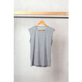 BSM 40603 Gri Modal Sıfır Yaka Dip Erkek Kol Atlet