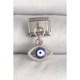 Bsre Gümüş Renk Nazar Boncuklu Gözlü Nomination Charm