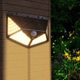 BSSM 100 Led'li Sarı Gün Işığı Hareket Sensörlü Güneş Enerjili Dış Mekan Bahçe Led Aydınlatma