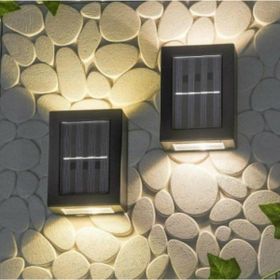 BSSM 2 Adet Yeni Model Solar Güneş Enerjili Dekorasyon Aplik Işık Çift Taraflı Duvar Lambası