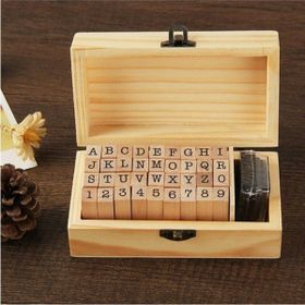 BSSM 38 Parça Eğitici Ahşap Retro Damga Mühür Seti