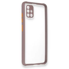 BSSM Açık Mor Samsung Galaxy A71 Miami Şeffaf Silikon Kılıf