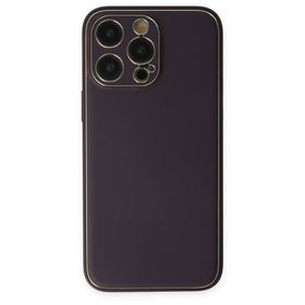 BSSM Coco Deri Silikon Kapak - Derin Mor iPhone 13 Pro Max Kılıf