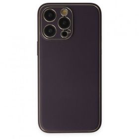 BSSM Coco Deri Silikon Kapak - Derin Mor iPhone 13 Pro Max Kılıf
