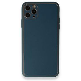 BSSM Coco Deri Silikon Kapak - Mavi iPhone 11 Pro Max Kılıf