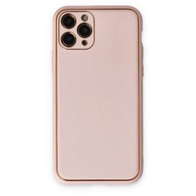 BSSM Coco Deri Silikon Kapak - Pudra iPhone 11 Pro Max Kılıf