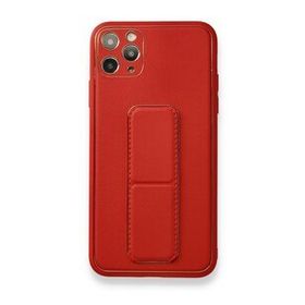 BSSM Coco Deri Standlı Kapak - Kırmızı iPhone 11 Pro Max Kılıf