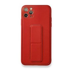 BSSM Coco Deri Standlı Kapak - Kırmızı iPhone 11 Pro Max Kılıf