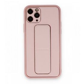 BSSM Coco Deri Standlı Kapak - Pembe iPhone 11 Pro Max Kılıf