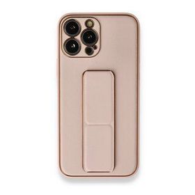 BSSM Coco Deri Standlı Kapak - Pembe iPhone 13 Pro Kılıf