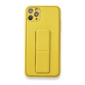 BSSM Coco Deri Standlı Kapak - Sarı iPhone 11 Pro Max Kılıf