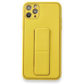 BSSM Coco Deri Standlı Kapak - Sarı iPhone 11 Pro Max Kılıf