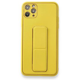 BSSM Coco Deri Standlı Kapak - Sarı iPhone 11 Pro Max Kılıf