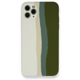 BSSM Ebruli Lansman Silikon - Beyaz Yeşil iPhone 11 Pro Kılıf