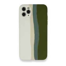 BSSM Ebruli Lansman Silikon - Beyaz Yeşil iPhone 11 Pro Kılıf