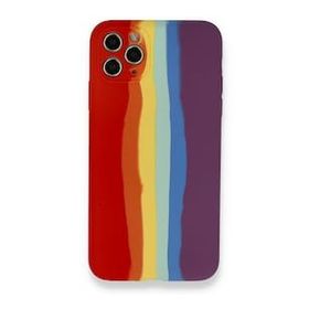 BSSM Ebruli Lansman Silikon - Kırmızı Mor iPhone 11 Pro Kılıf