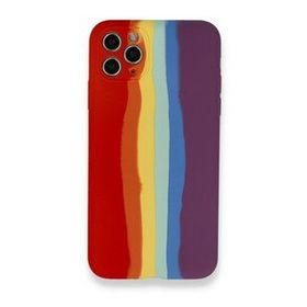 BSSM Ebruli Lansman Silikon - Kırmızı Mor iPhone 11 Pro Kılıf