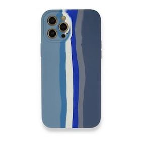 BSSM Ebruli Lansman Silikon - Mavi Gri iPhone 12 Pro Kılıf