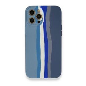 BSSM Ebruli Lansman Silikon - Mavi Gri iPhone 12 Pro Kılıf