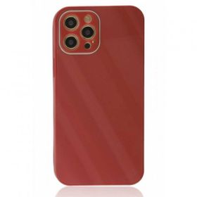 BSSM Glass Kapak - Bordo iPhone 12 Pro Kılıf
