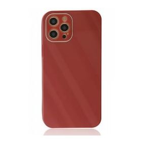 BSSM Glass Kapak - Bordo iPhone 12 Pro Kılıf