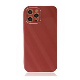 BSSM Glass Kapak - Bordo iPhone 12 Pro Kılıf