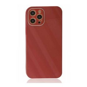 BSSM Glass Kapak - Bordo iPhone 12 Pro Kılıf