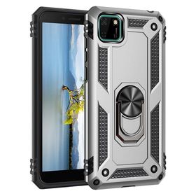 BSSM Gümüş Huawei Y5P Sofya Yüzüklü Silikon Kapak Kılıf