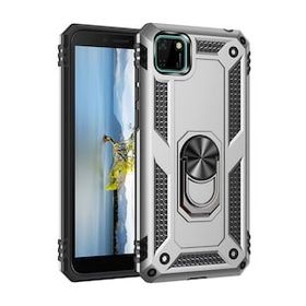 BSSM Gümüş Huawei Y5P Sofya Yüzüklü Silikon Kapak Kılıf