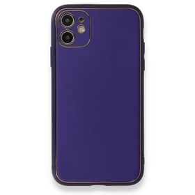 BSSM iPhone 11 Coco Deri Silikon Kapak Mor Kılıf