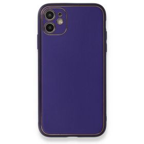 BSSM iPhone 11 Coco Deri Silikon Kapak Mor Kılıf