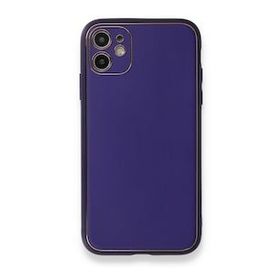 BSSM iPhone 11 Coco Deri Silikon Kapak Mor Kılıf