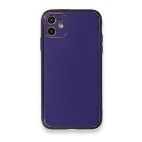 BSSM iPhone 11 Coco Deri Silikon Kapak Mor Kılıf