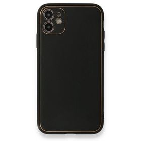 BSSM iPhone 11 Coco Deri Silikon Kapak Siyah Kılıf