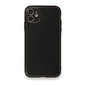 BSSM iPhone 11 Coco Deri Silikon Kapak Siyah Kılıf
