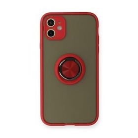 BSSM iPhone 11 Montreal Yüzüklü Silikon Kapak Kırmızı Kılıf