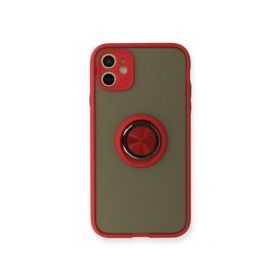 BSSM iPhone 11 Montreal Yüzüklü Silikon Kapak Kırmızı Kılıf