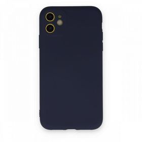 BSSM iPhone 11 Nano İçi Kadife Silikon Lacivert Kılıf