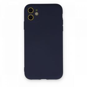 BSSM iPhone 11 Nano İçi Kadife Silikon Lacivert Kılıf