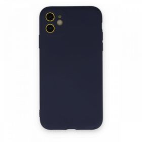 BSSM iPhone 11 Nano İçi Kadife Silikon Lacivert Kılıf