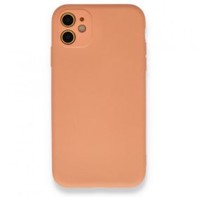 BSSM iPhone 11 Nano İçi Kadife Silikon Turuncu Kılıf
