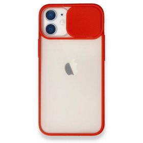 BSSM iPhone 11 Palm Buzlu Kamera Sürgülü Silikon Kırmızı Kılıf