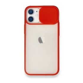 BSSM iPhone 11 Palm Buzlu Kamera Sürgülü Silikon Kırmızı Kılıf