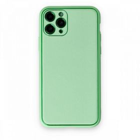 BSSM iPhone 11 Pro Coco Deri Silikon Kapak Açık Yeşil Kılıf