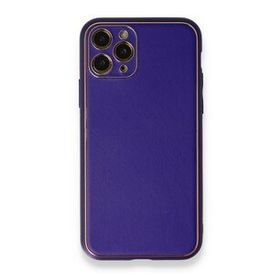 BSSM iPhone 11 Pro Coco Deri Silikon Kapak Mor Kılıf