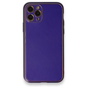BSSM iPhone 11 Pro Coco Deri Silikon Kapak Mor Kılıf
