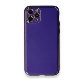 BSSM iPhone 11 Pro Coco Deri Silikon Kapak Mor Kılıf