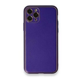 BSSM iPhone 11 Pro Coco Deri Silikon Kapak Mor Kılıf